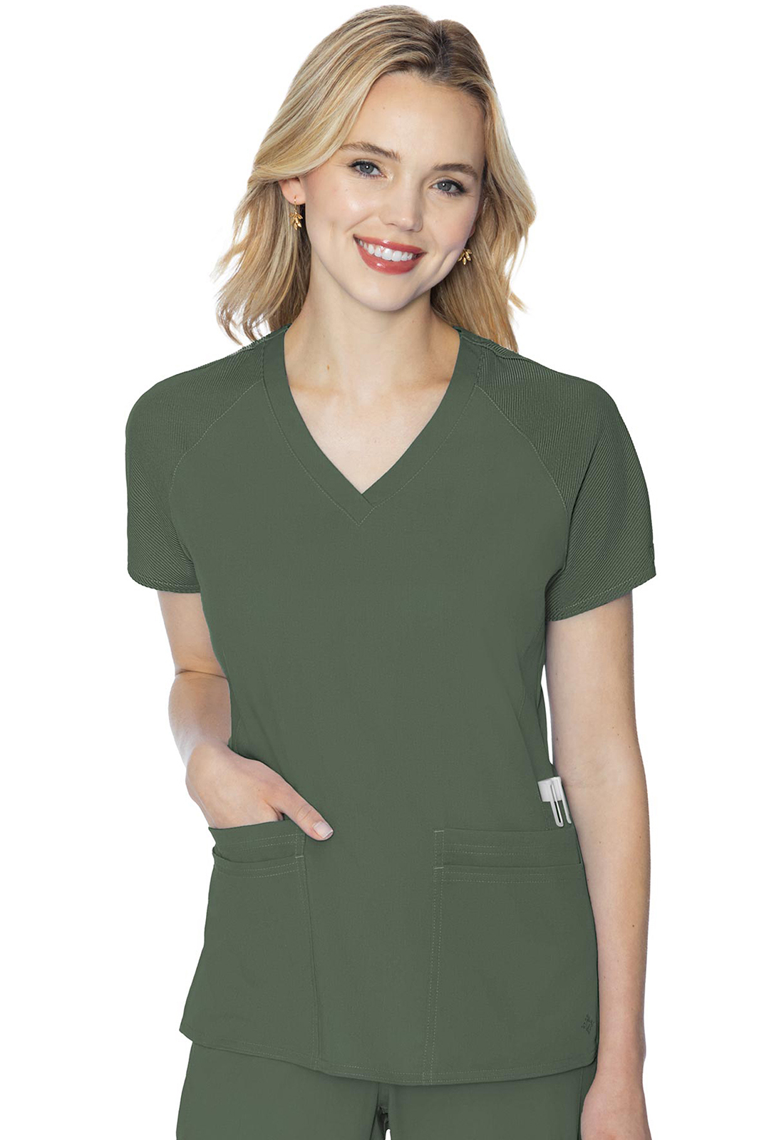 MC Touch MC7425 Ladies 6 Pocket Raglan Sleeve Style Medical Scrub Top-Med Couture