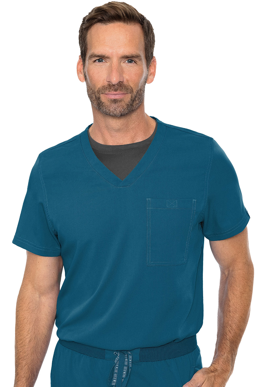 RothWear Touch MC7478 Cadence Men&#8216;s Tuckable One Pocket Stretch Scrub Top-Med Couture