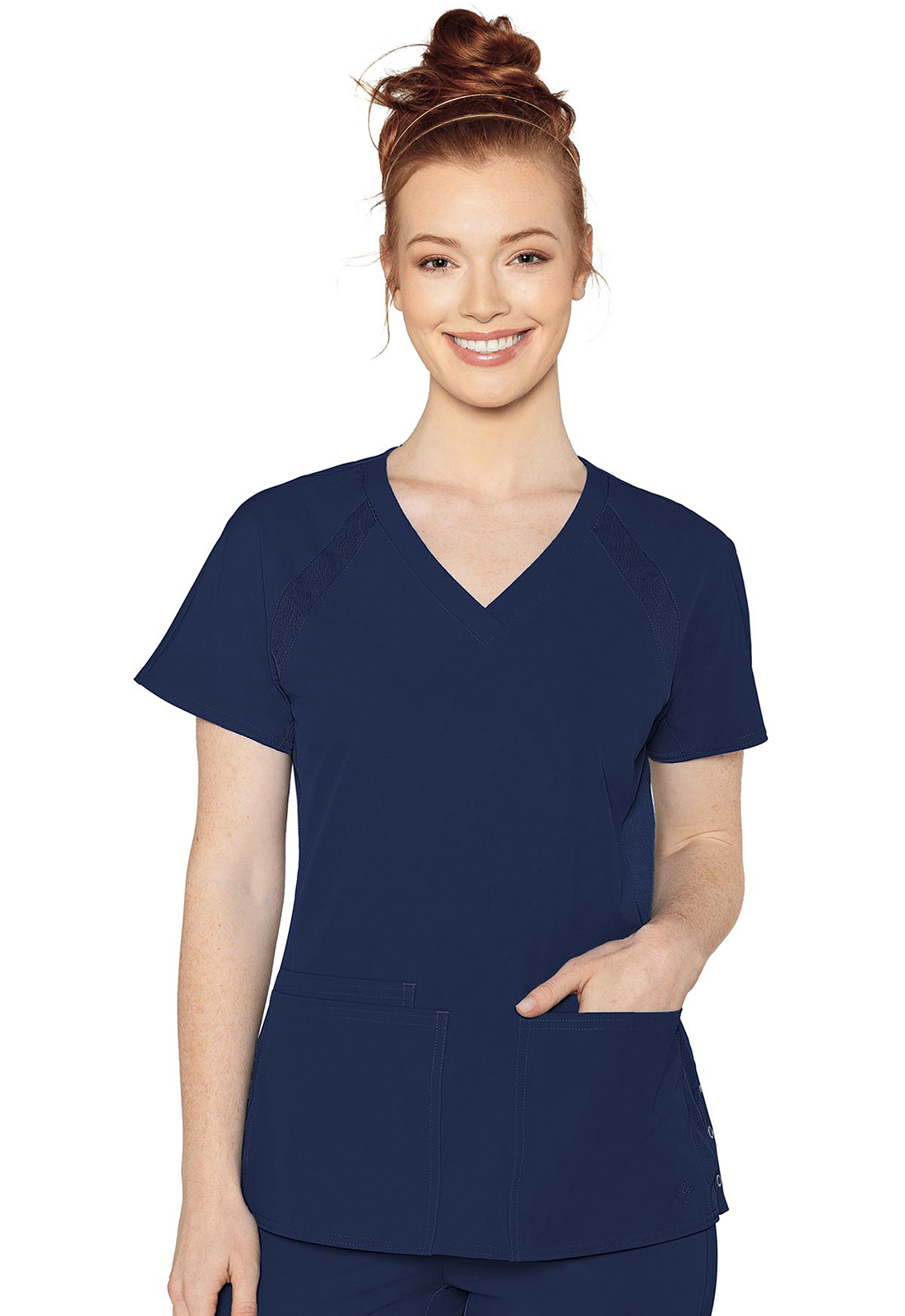 Peaches MC8470 Stretchy 3 Pocket Medical Scrub Top-Med Couture