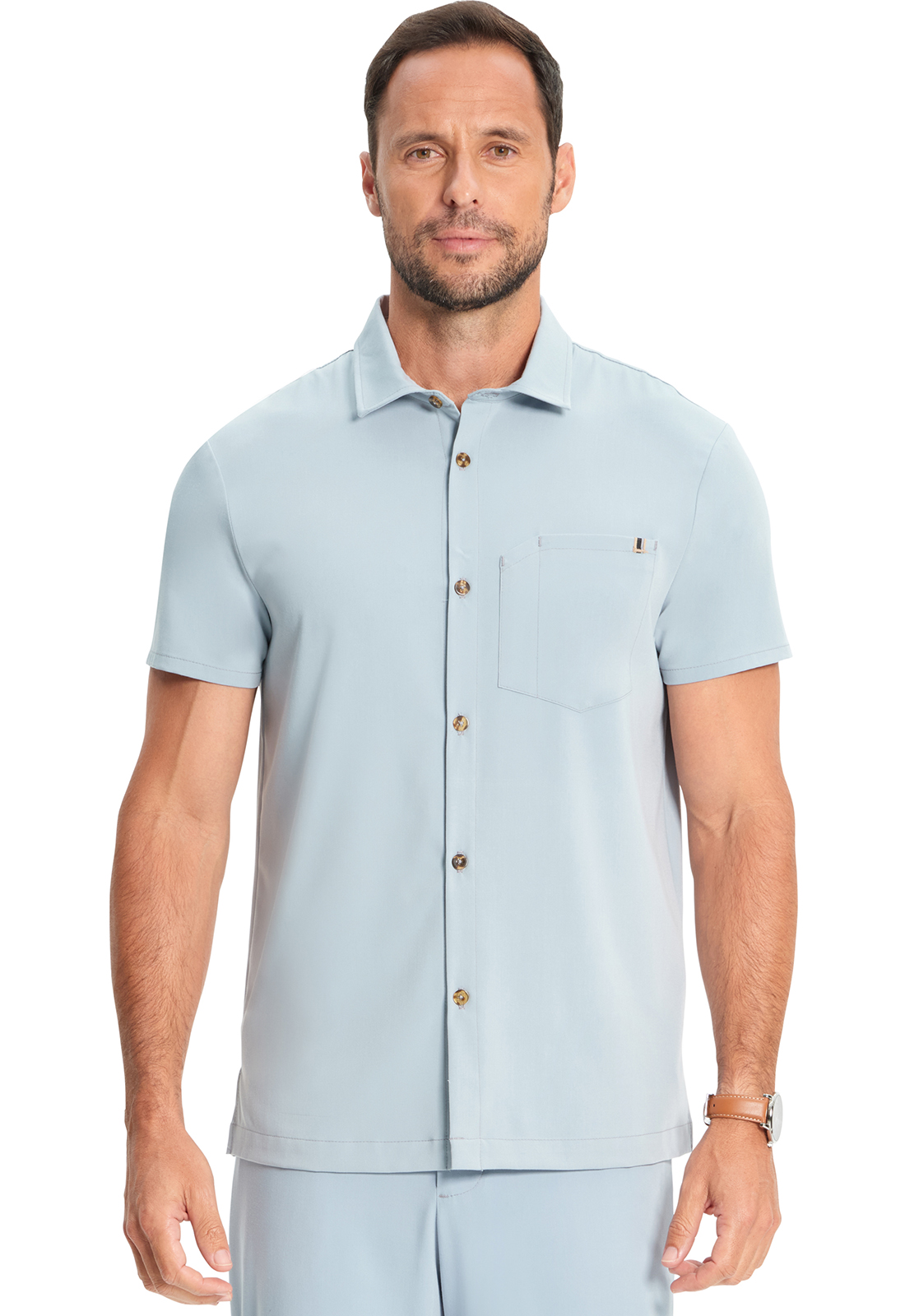 Mens short sleeve button up top-Medelita