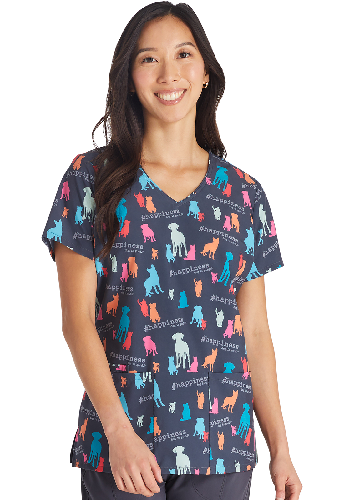 TF614 - Print Scrub Top with 2 Pockets-Tooniforms