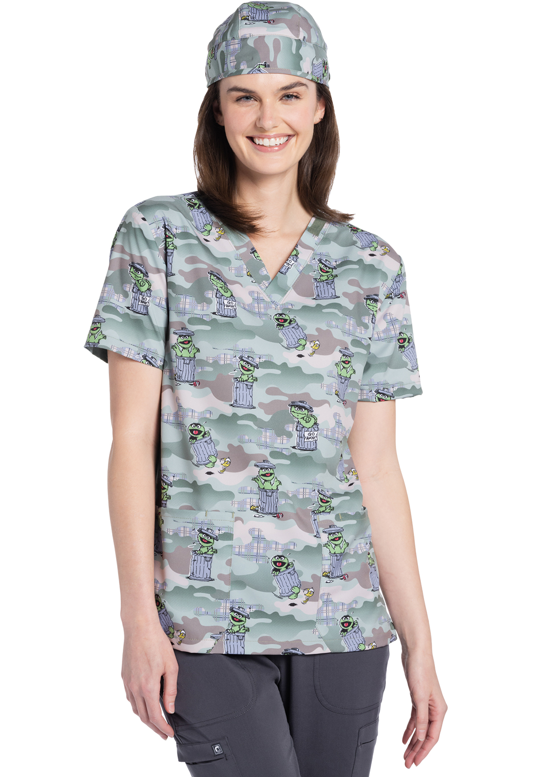 Unisex V-Neck Print Top-