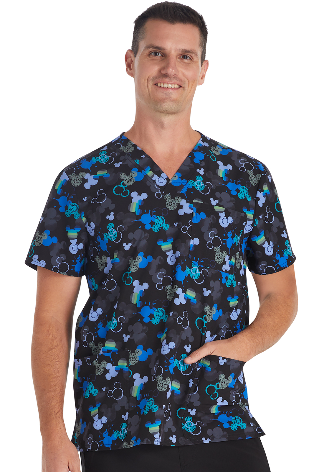 Cherokee Licensed Men&#8216;s V-Neck Top-Tooniforms