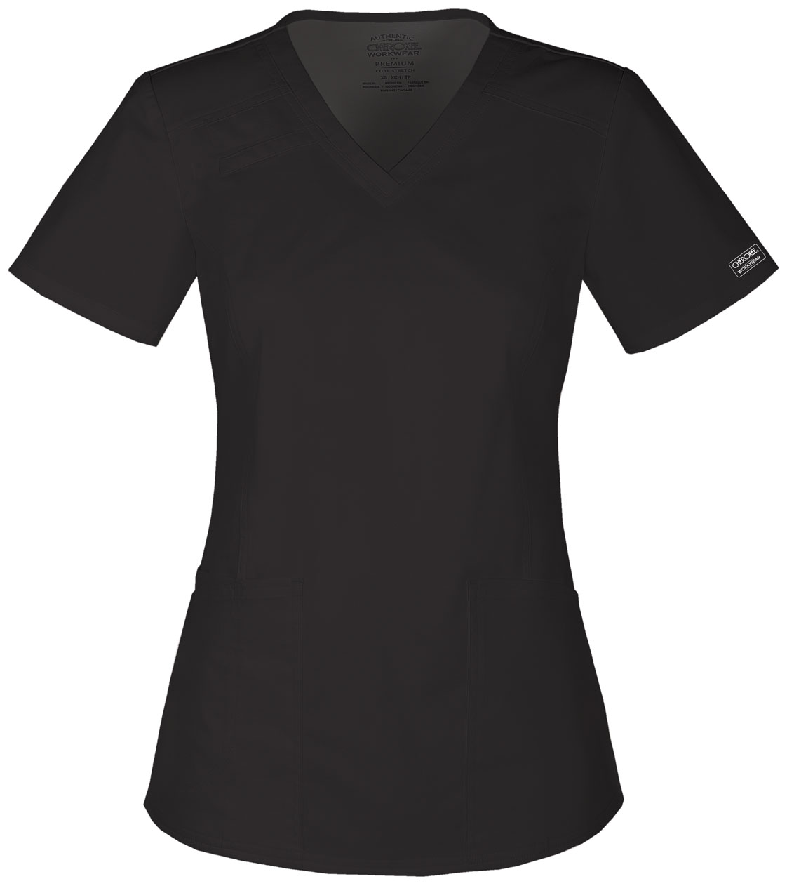 WW Core Stretch V-Neck Top 4710-BLKW from The Freedom Company