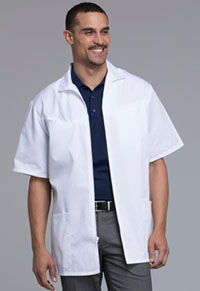 Med-Man Men's Zip Front Jacket White (1373-WHT)