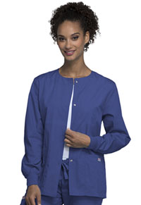 Cherokee Workwear Snap Front Warm-Up Jacket Galaxy Blue (4350-GABW)