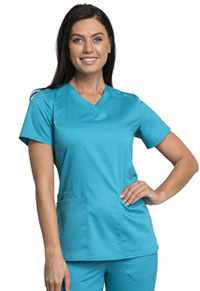 Cherokee Workwear V-Neck Top Teal Blue (WW770AB-TLB)