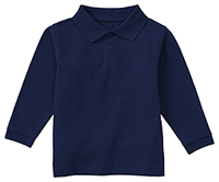 Classroom Preschool Long Sleeve Pique Polo (58350-SSNV) (58350-SSNV)