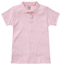 Classroom Girls Short Sleeve Fitted Interlock Polo (CR858Y-PINK) (CR858Y-PINK)