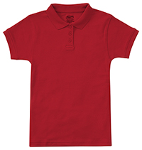 Classroom Girls Short Sleeve Fitted Interlock Polo (CR858Y-RED) (CR858Y-RED)