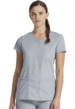 Dickies EDS Signature V-Neck Top in
Grey (85906-GRWZ)