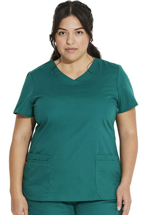 Dickies EDS Signature V-Neck Top in
Hunter Green (85906-HUWZ)