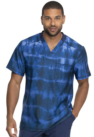 Dickies Dynamix Men's V-Neck Top in
Tie Dye Stripes Navy (DK613-TYNY)