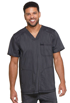 Dickies Men's V-Neck 3 Pocket Top Onyx Twist (DK695-ONXT)