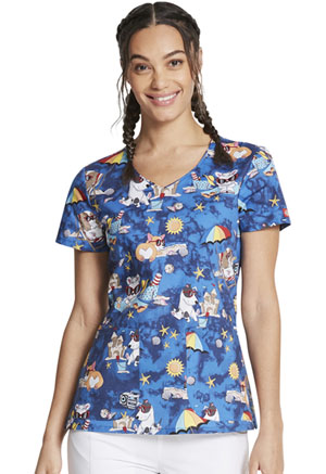 Dickies Prints V-Neck Top in
Sun's Out Fun's Out (DK700-SUFT)