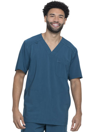 Dickies Advance Solid Tonal Twist Men's V-Neck Top in
Caribbean Blue (DK750-CAR)