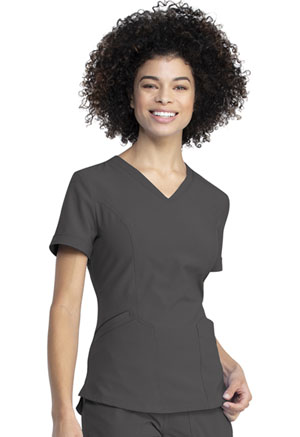Dickies Retro V-Neck Top in
Pewter (DK790-PWT)