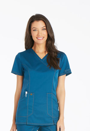 Dickies Essence Mock Wrap Top in
Caribbean Blue (DK804-CAR)