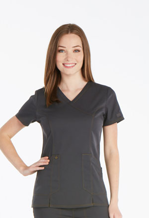 Dickies Essence Mock Wrap Top in
Pewter (DK804-PWT)