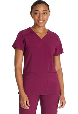 Dickies EDS Essentials Mock Wrap Top in
Wine (DKE625-WNPS)