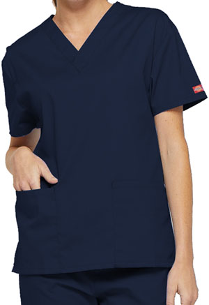 Dickies EDS Signature V-Neck Top in
Navy (DKE86706-NVWZ)