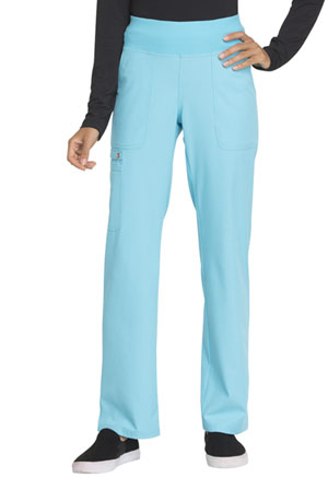 Elle Mid Rise Straight Leg Pull-on Pant Turquoise (EL130-TRQ)