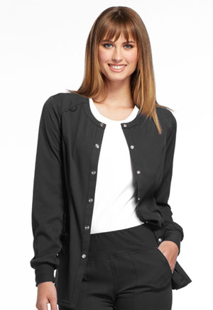 Snap Front Warm-up Jacket (EL300-BLK)