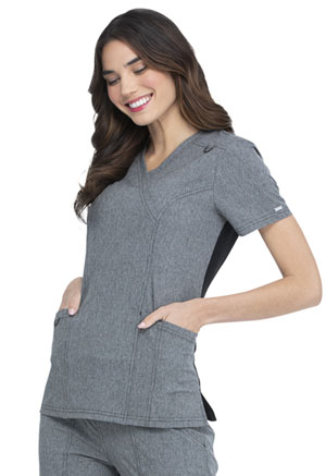Elle Mock Wrap Top Heather Grey (EL620-HGY)