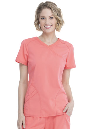 ScrubStar Women's Mock Wrap Top Coral Rush (WM818-CORU)