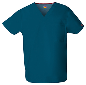 Dickies EDS Signature Unisex Tuckable V-Neck Top in
Caribbean Blue (83706-CAWZ)