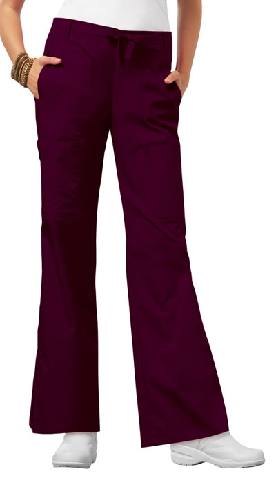 Luxe Low Rise Flare Leg Drawstring Cargo Pant in Wine 21100P-WINV from ...