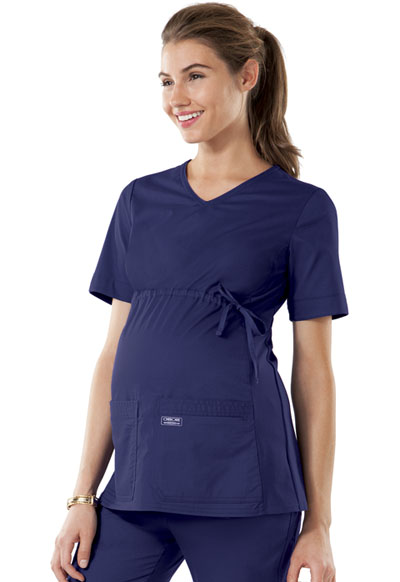 WW Core Stretch Maternity V-Neck Knit Panel Top in Navy 4708-NAVW from ...