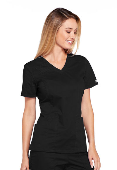WW Core Stretch V-Neck Top 4710-BLKW from The Freedom Company