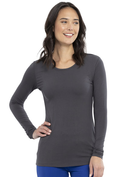 Ww Originals Long Sleeve Underscrub Knit Tee In Pewter 4881 Pwtw From Cherokee Scrubs At Cherokee 4 Less