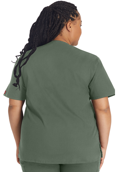 Dickies EDS Signature V-Neck Top in Olive from Dickies Medical