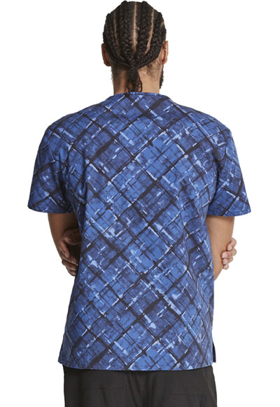 Dickies Dickies Prints Men's V-Neck Top in Painterly Plaid from Dickies  Medical