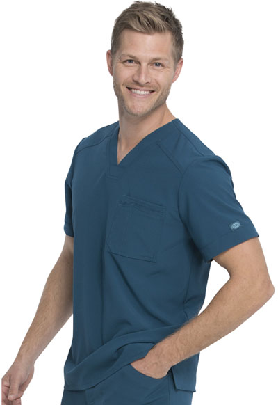 Dickies Retro Men's Tuckable V-Neck Top in Caribbean Blue from 