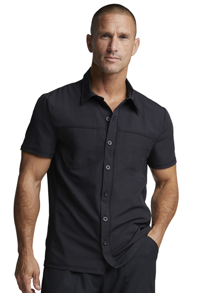 Dickies Dynamix Men Men's Button Front Collar Shirt Black