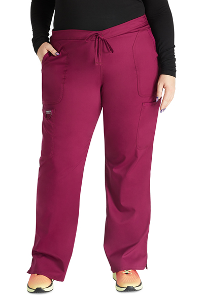 WW Revolution Women Mid Rise Moderate Flare Drawstring Pant Red