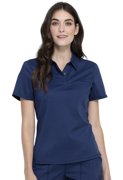 WW Revolution Women Tuckable Snap Front Polo Shirt Blue
