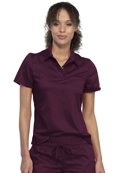 WW Revolution Women Tuckable Snap Front Polo Shirt Red