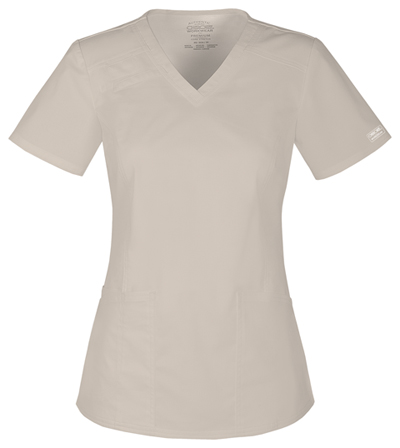 4710 Cherokee Women/'s New Short Sleeve Patch Pockets V Neck Twill Scrub Top