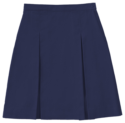 Classroom Girl Longer Length Kick Pleat Skirt Blue