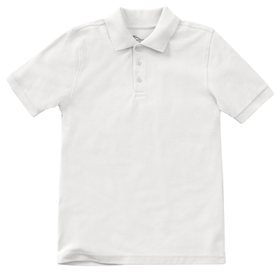 Classroom Unisex Adult Unisex Short Sleeve Pique Polo White