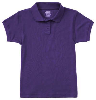Classroom Girl Girls Short Sleeve Fitted Interlock Polo Purple