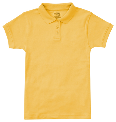 Classroom Girl Girls Short Sleeve Fitted Interlock Polo Yellow