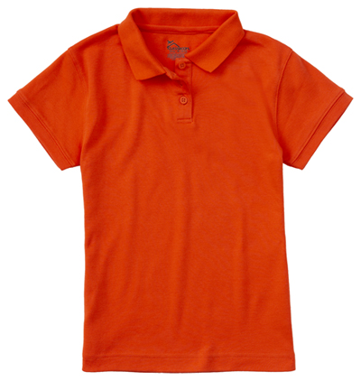 Classroom Girl Girls Short Sleeve Fitted Interlock Polo Orange