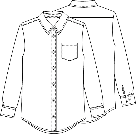 Button Sleeve Shirt Coloring Pages