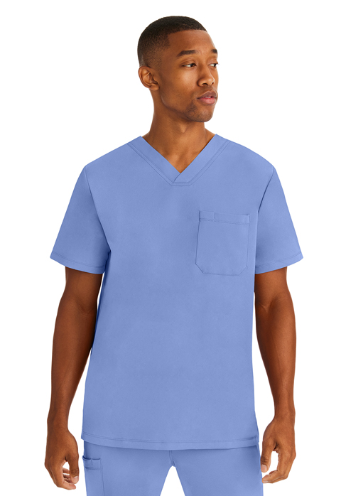 Nurse Uniforms: Solid Color Scrub Tops With Pockets For Men's
