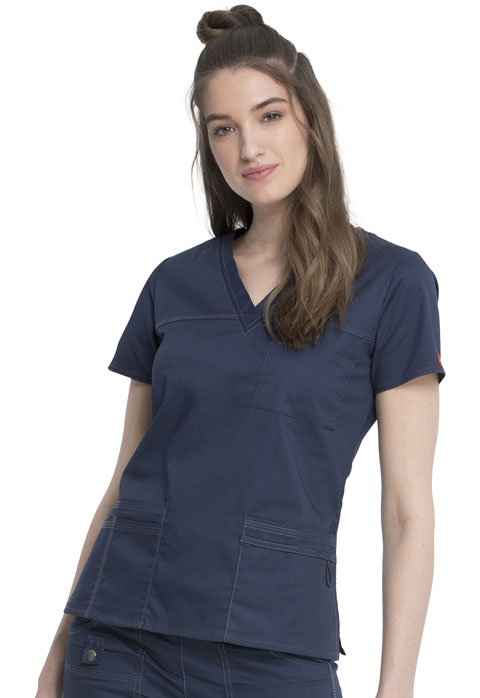Dickies Gen Flex V-Neck Top in D-Navy